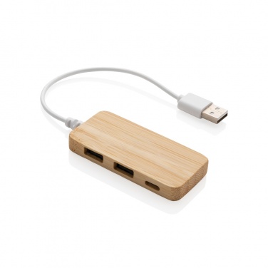 Logotrade liikelahja tuotekuva: Bambuinen USB tyypin C hub